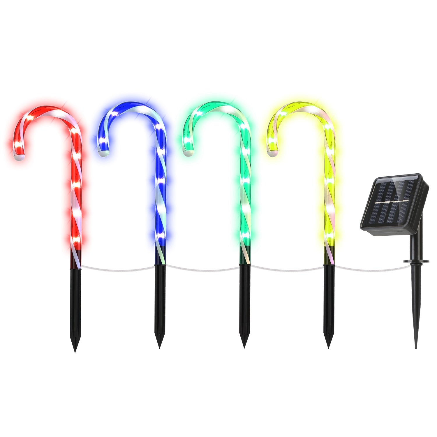 Brighten Your Holidays with Solar-Powered Waterproof Candy Cane Lights - Ideal for Patios, Yards, and Pathways!