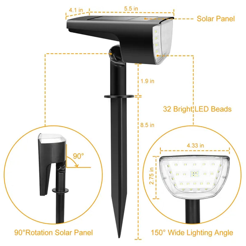 Transform Your Outdoor Space with Solarek Solar Landscape Spotlights - 32 LED Waterproof Security Lights with Auto On/Off!