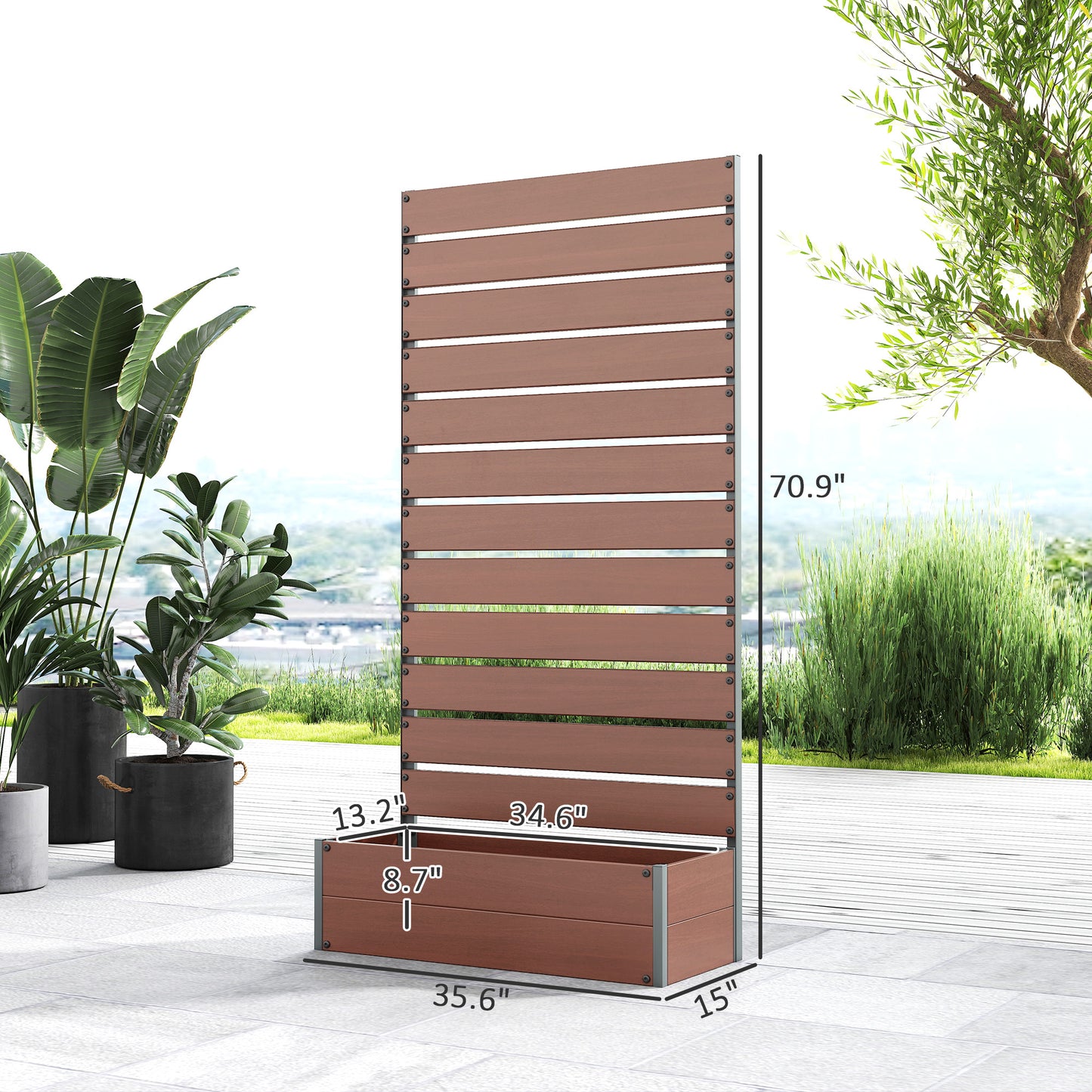 Transform Your Garden with Our Chic Light Brown Trellis Planter for Climbing Plants - Stylish Raised Bed & Planter Box!