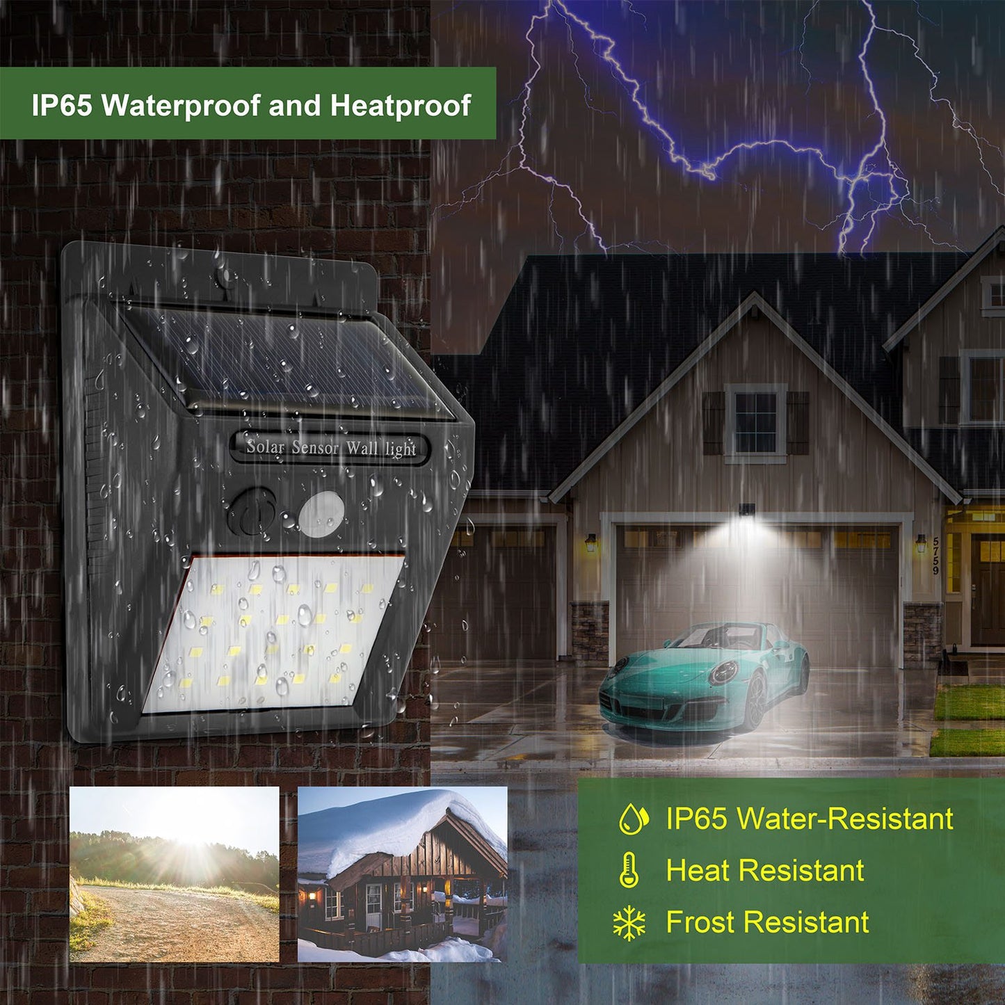 20 Bright LED Solar Motion Sensor Lights - Waterproof IP65, 120° Wide Angle for Ultimate Security in Garage, Front Door, Garden & Pathway