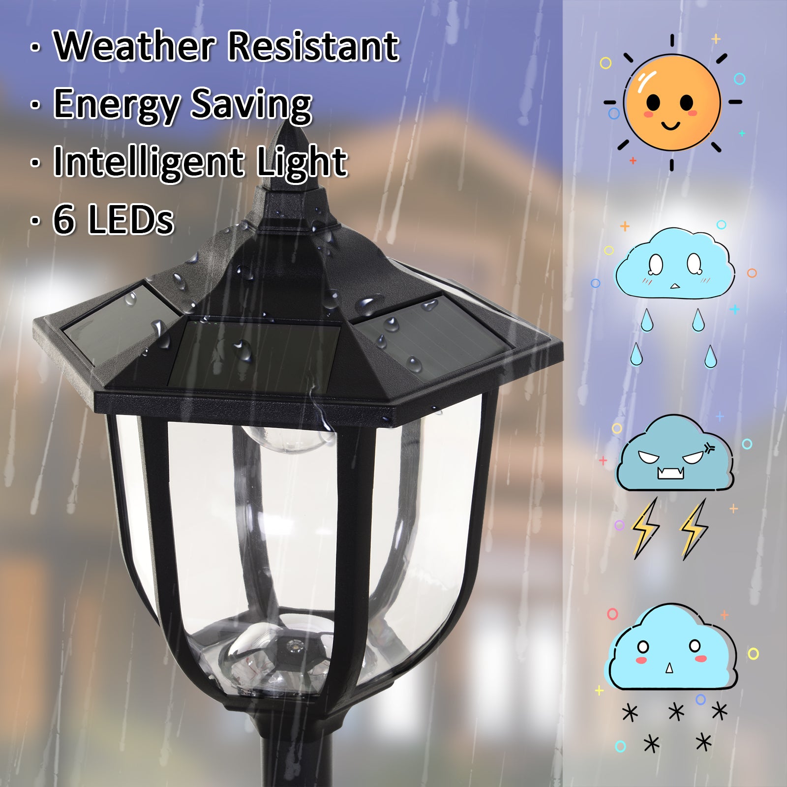 Transform Your Outdoor Spaces with a 1.77M Solar Post Lamp - Elegant LED Lantern for Pathways and Gardens