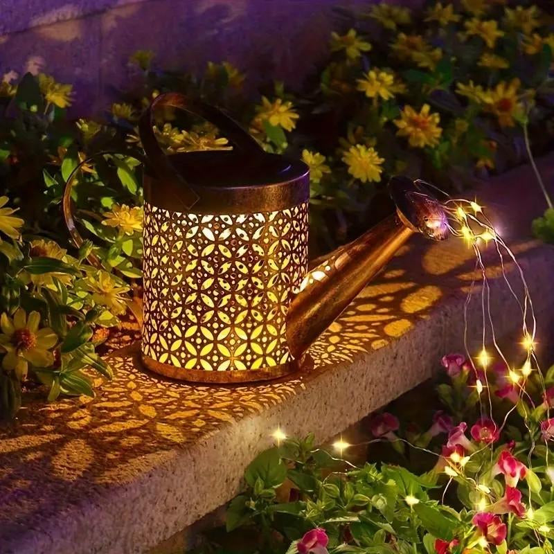 Transform Your Garden with 2-Pack Solar LED Watering Can String Lights – Ideal Outdoor Decor!