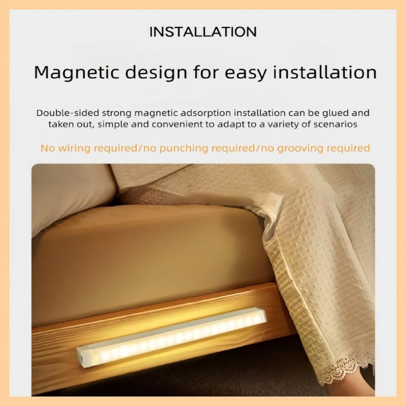 Versatile Rechargeable Motion Sensor LED Light - Effortless Magnetic Installation for Indoor Convenience