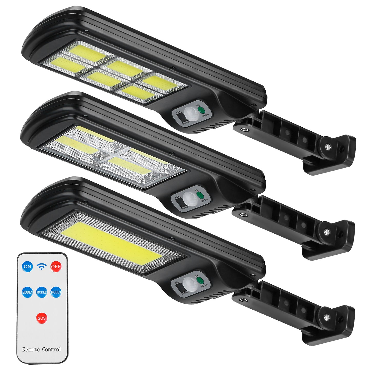 Illuminate Your Outdoors with the 450W Solar Motion Sensor Wall Light - Waterproof, 3 Modes & Remote Control for Ultimate Convenience!