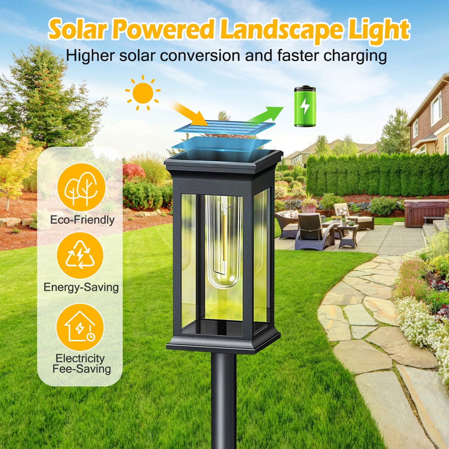 Transform Your Outdoor Space: 6-Pack Solar Waterproof Stake Lights for Pathway, Garden, and Patio