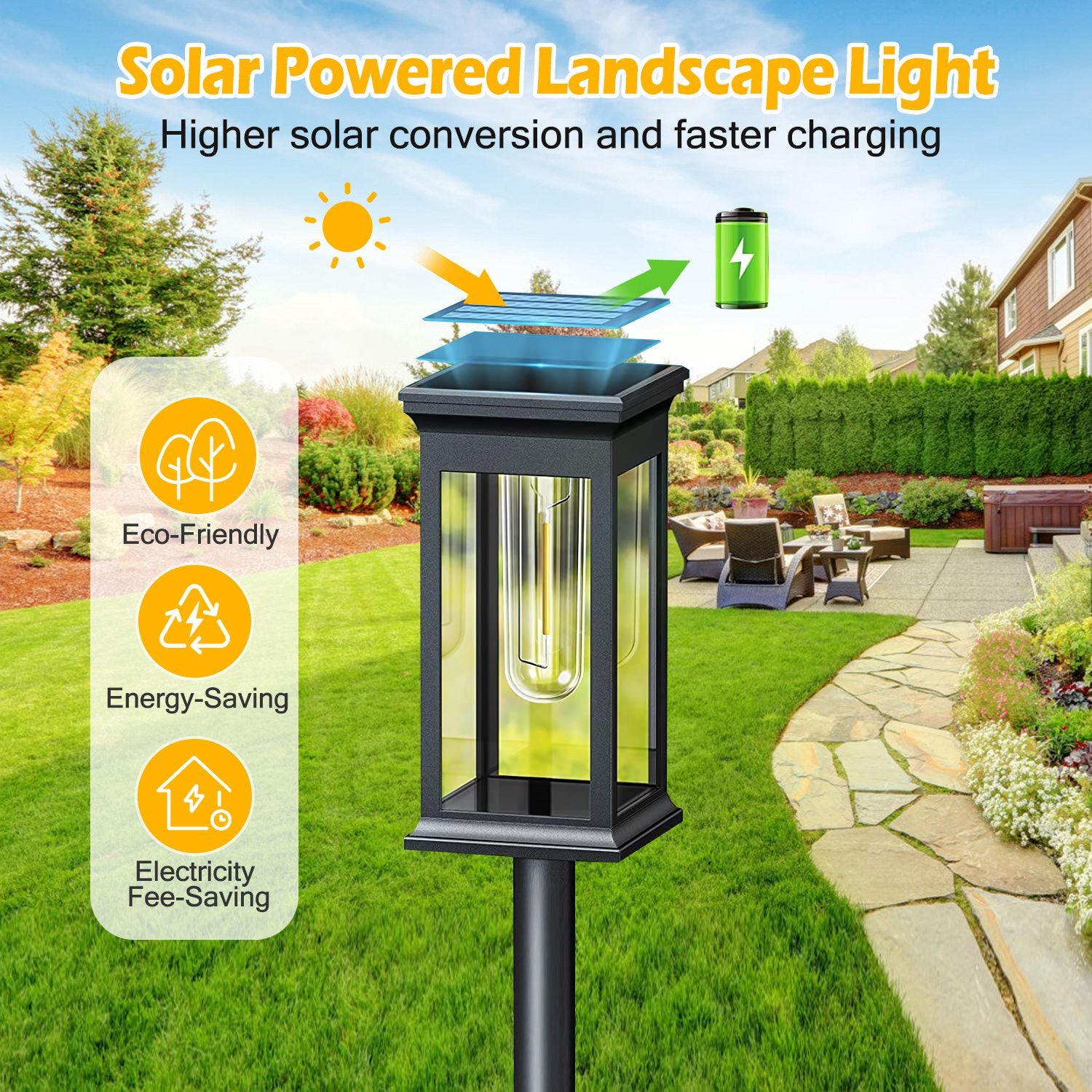 Transform Your Outdoor Space: 6-Pack Solar Waterproof Stake Lights for Pathway, Garden, and Patio