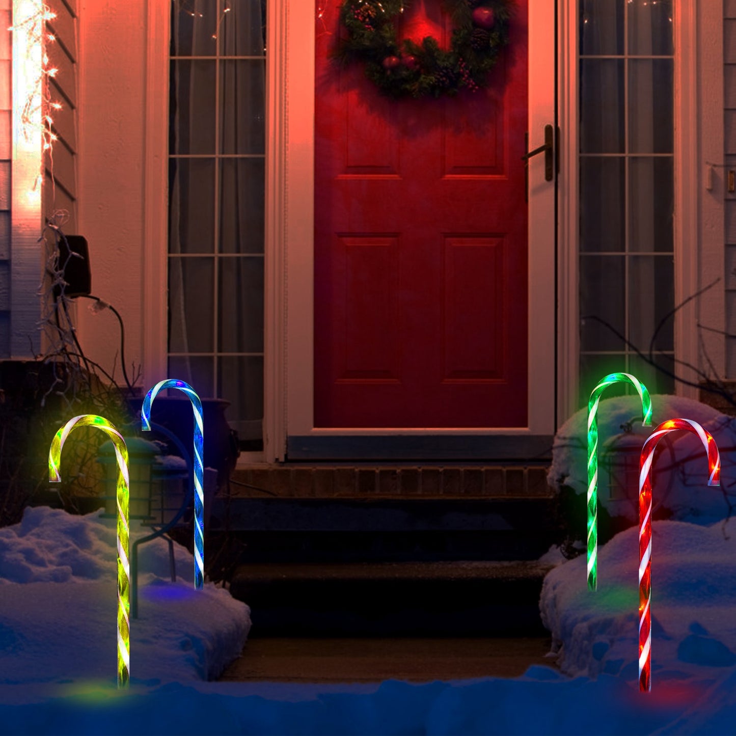 Brighten Your Holidays with Solar-Powered Waterproof Candy Cane Lights - Ideal for Patios, Yards, and Pathways!