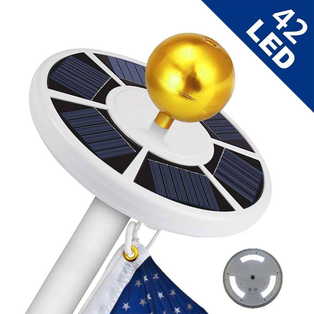 Illuminate Your Flag with the 42 LED Solar Flag Pole Light - Perfect for Outdoor Camping and Tent Use!