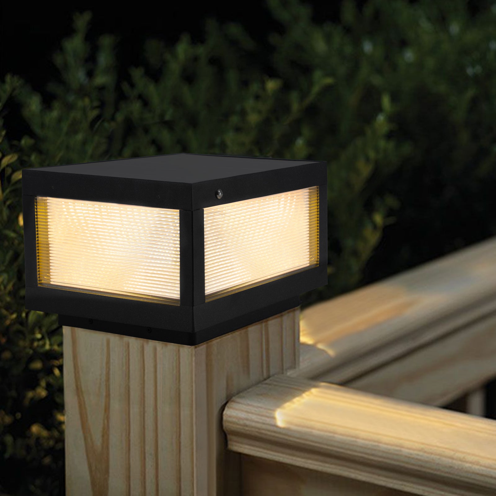 Illuminate Your Outdoors with 12-Inch Black Solar LED Post Cap Light - Perfect for Pathways, Decks & Patios - 1-Pack