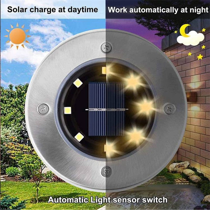 Transform Your Garden with Color Changing LED Solar Underground Lights - Waterproof Buried Lamps for a Stunning Outdoor Ambiance