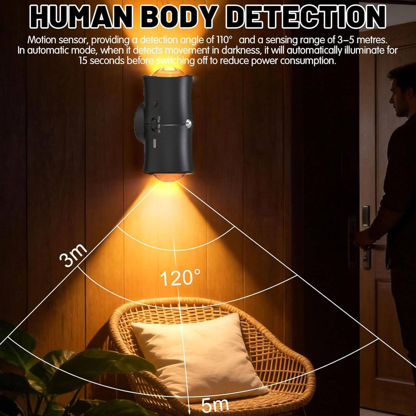 Rechargeable Motion Sensor Night Lights - 4-Pack for Effortless Illumination!