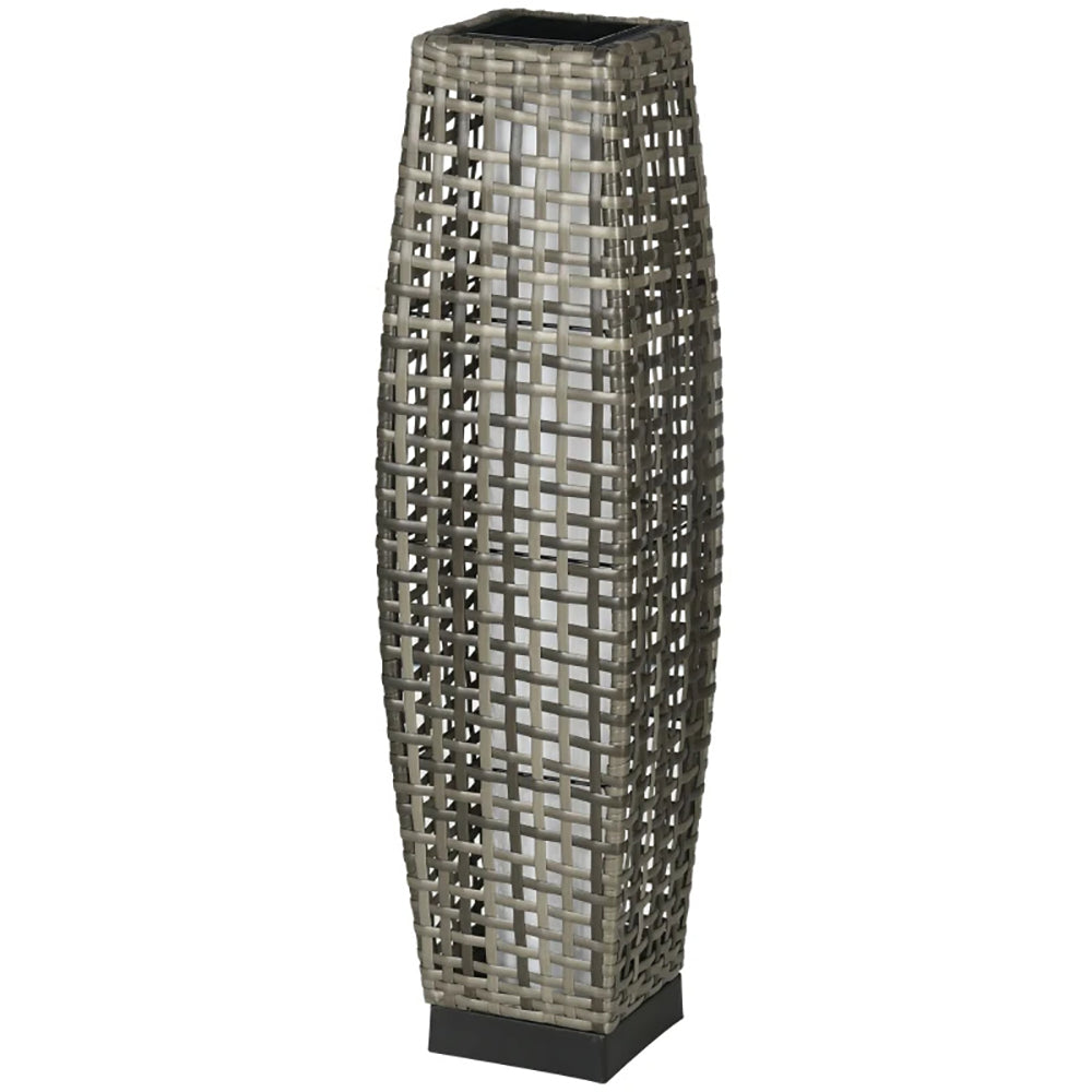 Elegant Solar LED Floor Lamp - Automatic Outdoor Lantern for Pathways, Yards, and Decks - Sleek Gray Design