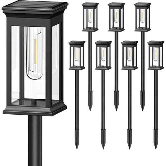 Transform Your Outdoor Space: 6-Pack Solar Waterproof Stake Lights for Pathway, Garden, and Patio