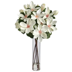 31” Japanese Magnolia Artificial Arrangement in Cylinder Vase