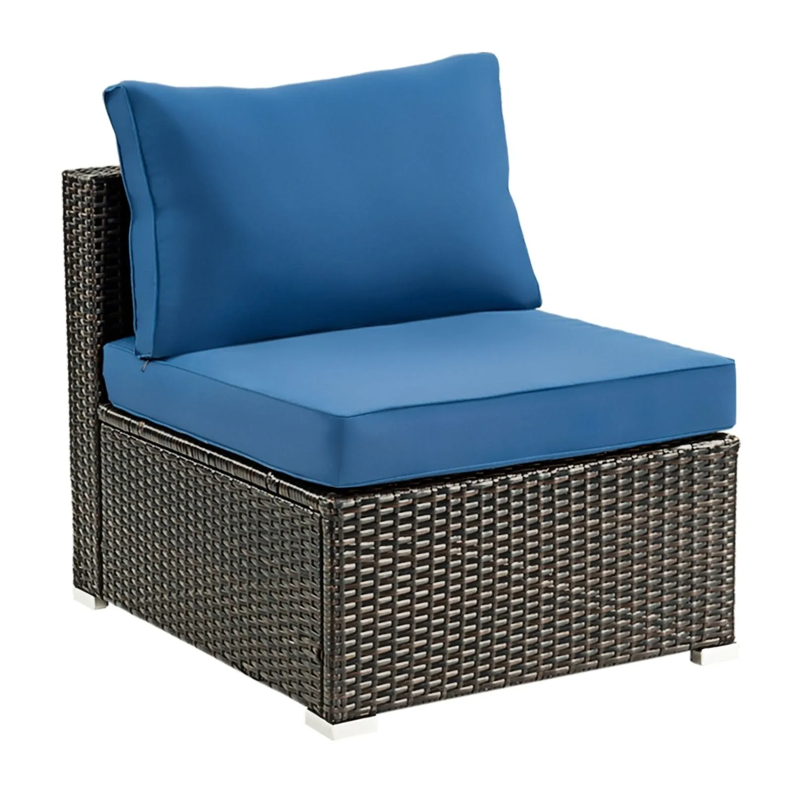 5pc Wicker Rattan Cushioned Patio Furniture Set - Navy