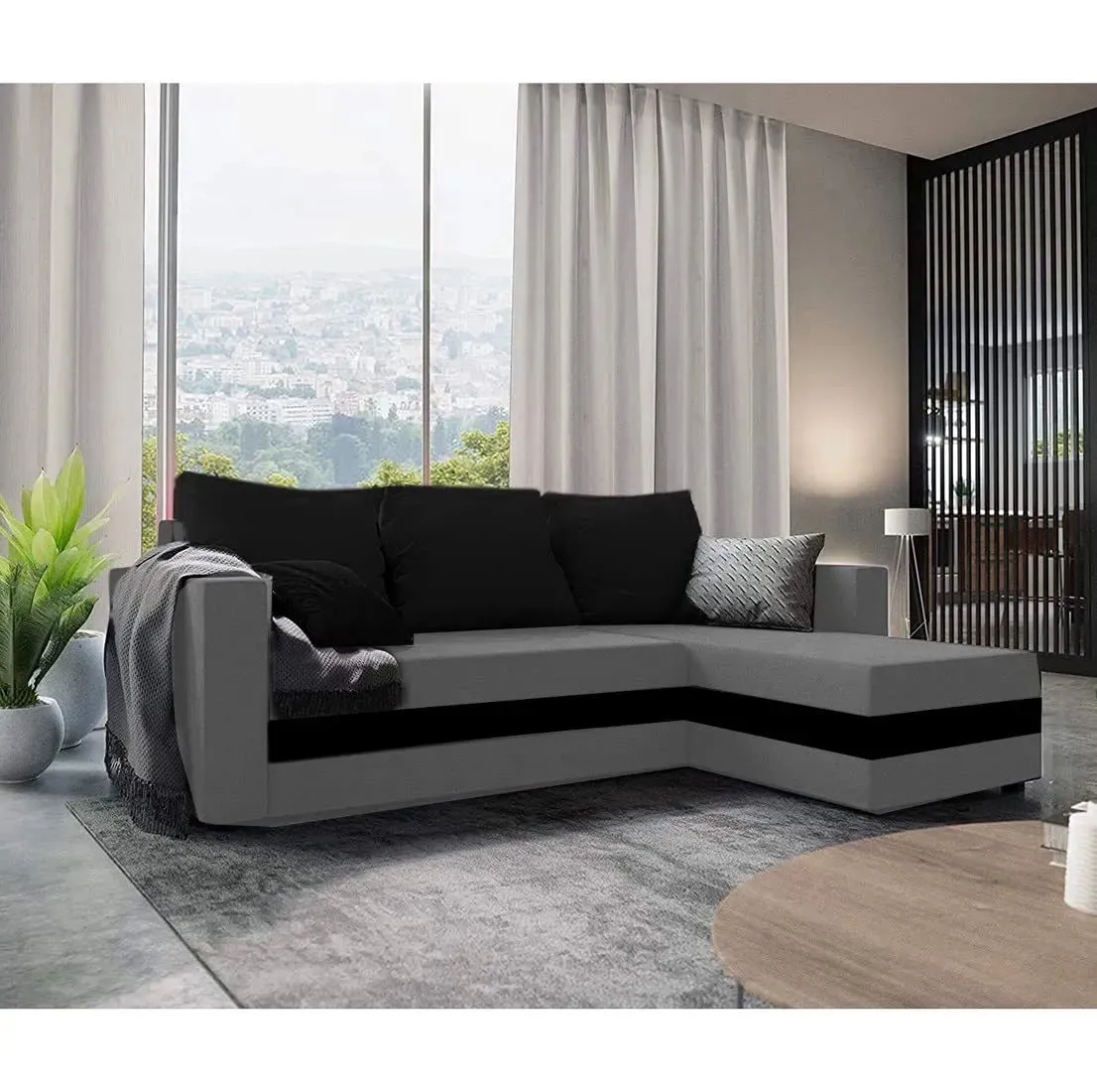 Adrain 4 Seater L Shape Sofa For Living Room