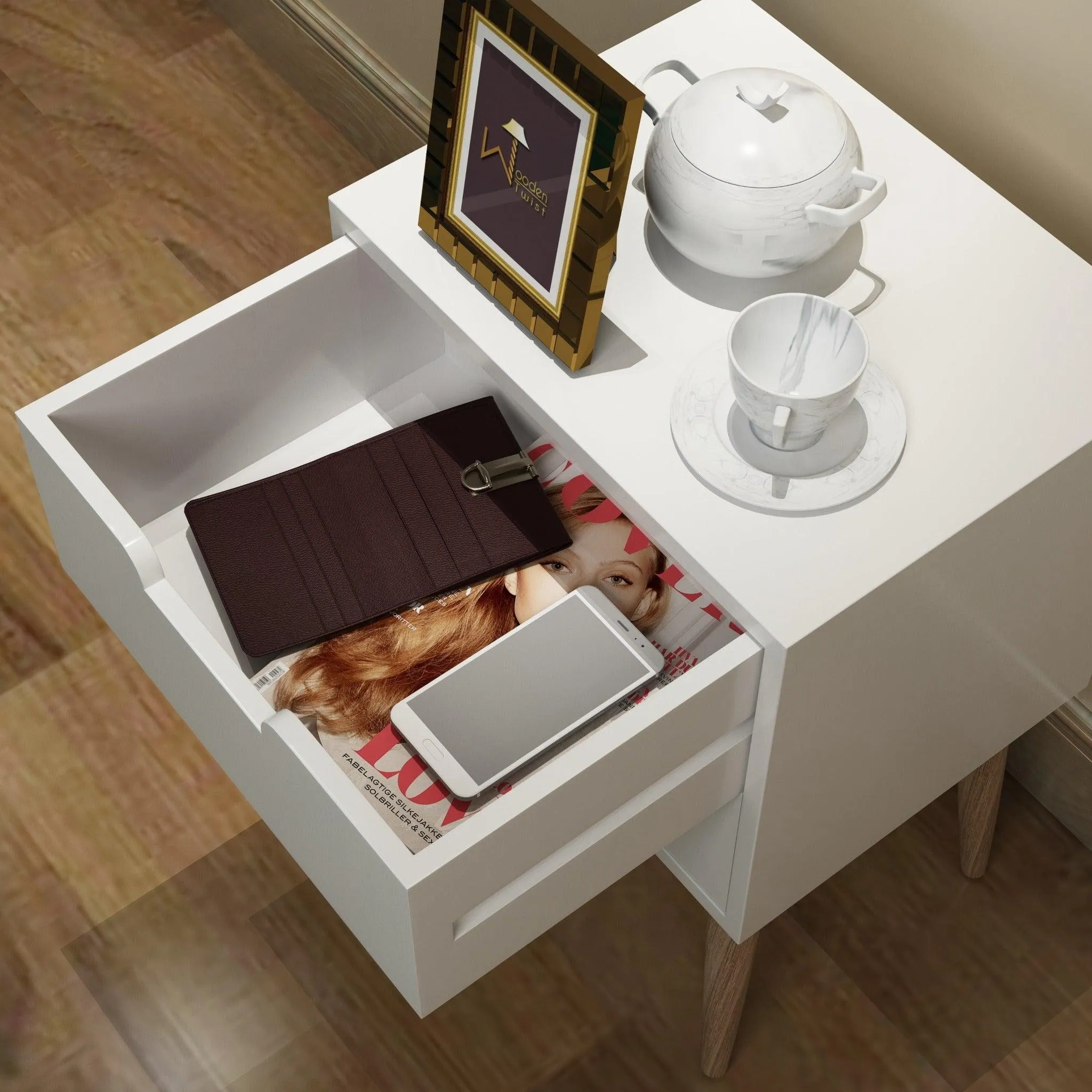 Amazing Bedside Table with Two Drawers