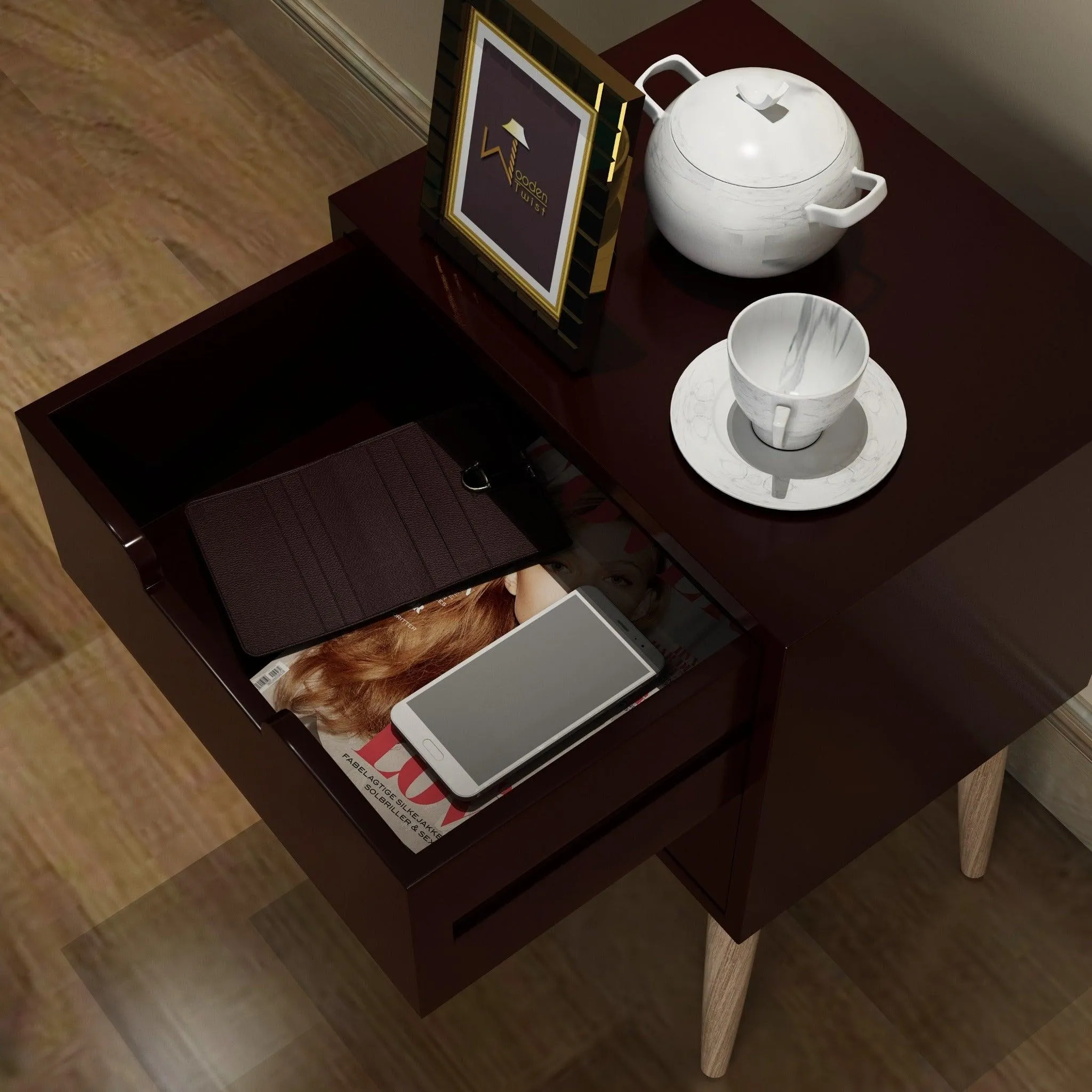 Amazing Bedside Table with Two Drawers