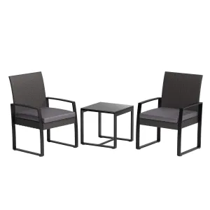 AmazonBasics 3-Piece PE Rattan Wicker Outdoor Patio Set