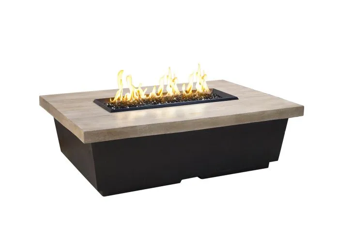 American Fyre Designs Reclaimed Wood Contempo Rectangle Fire Table