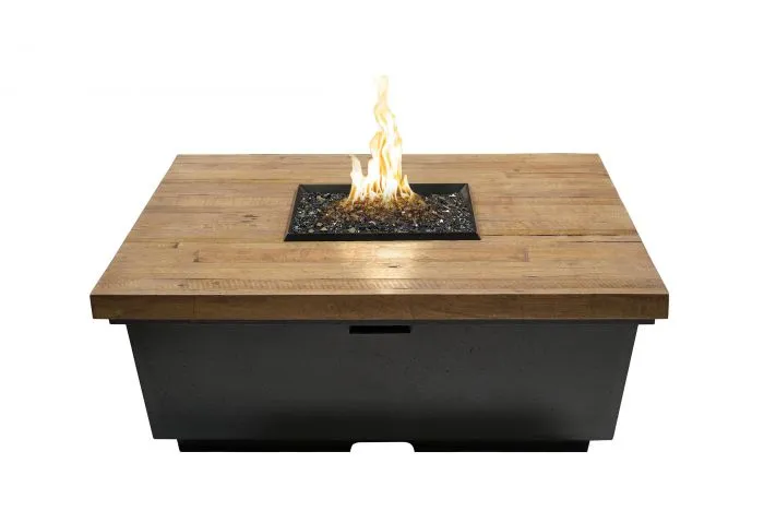 American Fyre Designs Reclaimed Wood Contempo Square Fire Table