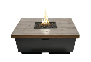 American Fyre Designs Reclaimed Wood Contempo Square Fire Table