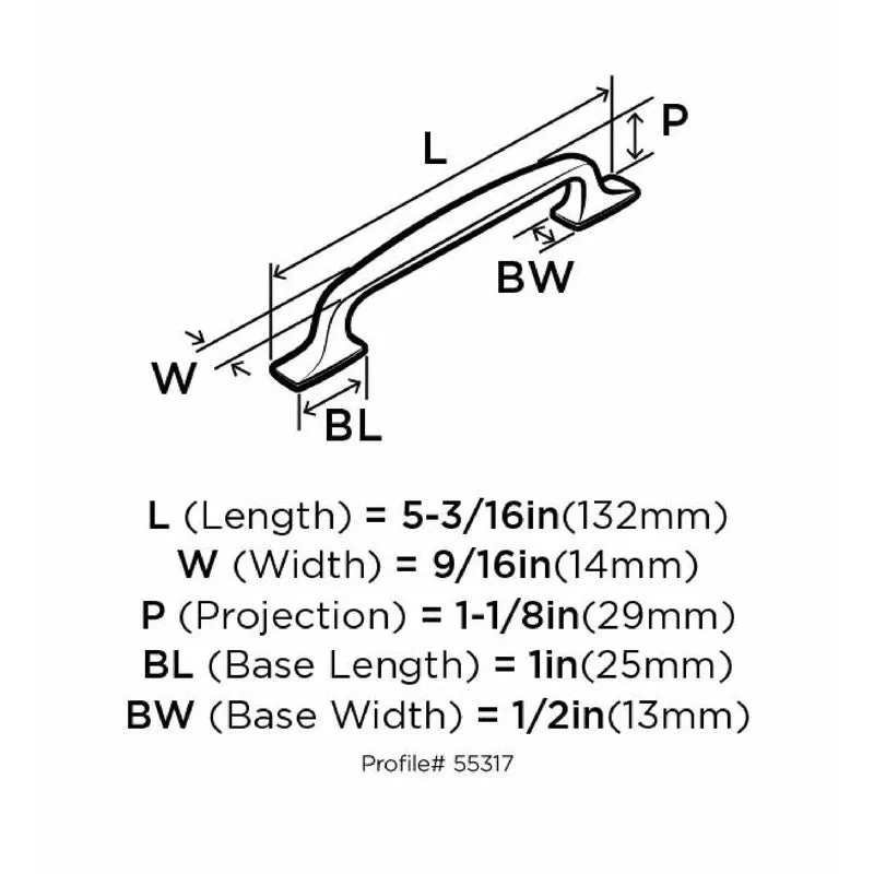 Amerock Highland Ridge Collection Pull Polished Nickel 1 pk