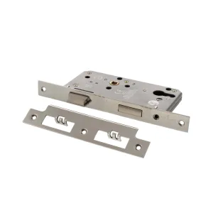 Atlantic DIN Euro Profile Sashlock Double Throw 60mm backset - Polished Stainless Steel