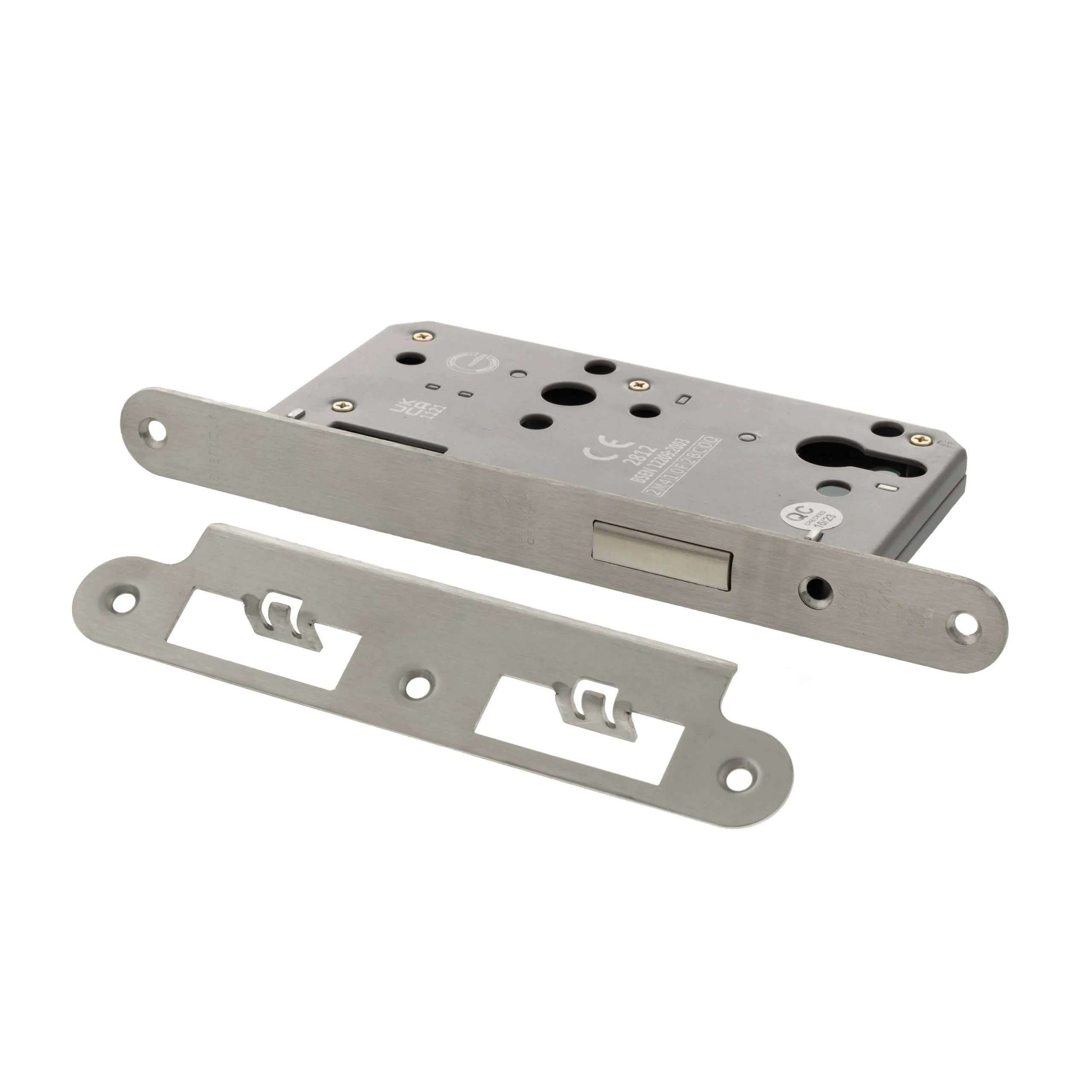 Atlantic DIN Radius Euro Profile Deadlock Double Throw 60mm backset - Satin Stainless Steel