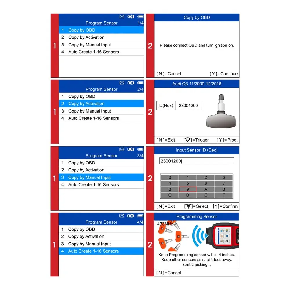 Autel TS508WF TPMS Diagnostic   Service Tool w/ 4 Sensors Bundle