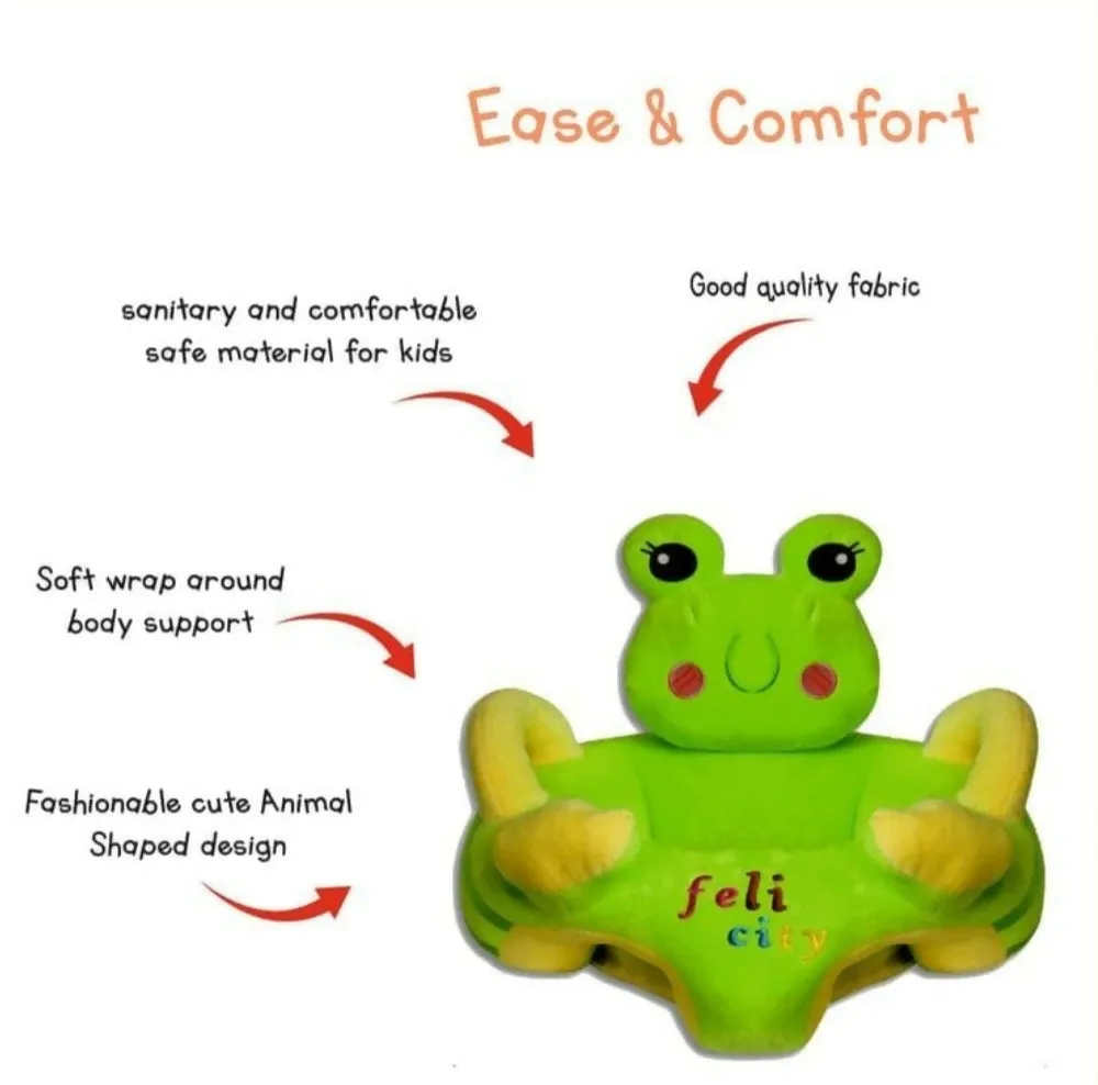 Baby Soft Plush Cushion Sofa Seat or Rocking Chair for Kids Upto 2 Years (Green- Frog)