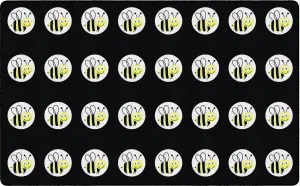 Bees on Black | Sit Spot Rug | Seating Rug | Classroom Rug | Schoolgirl Style