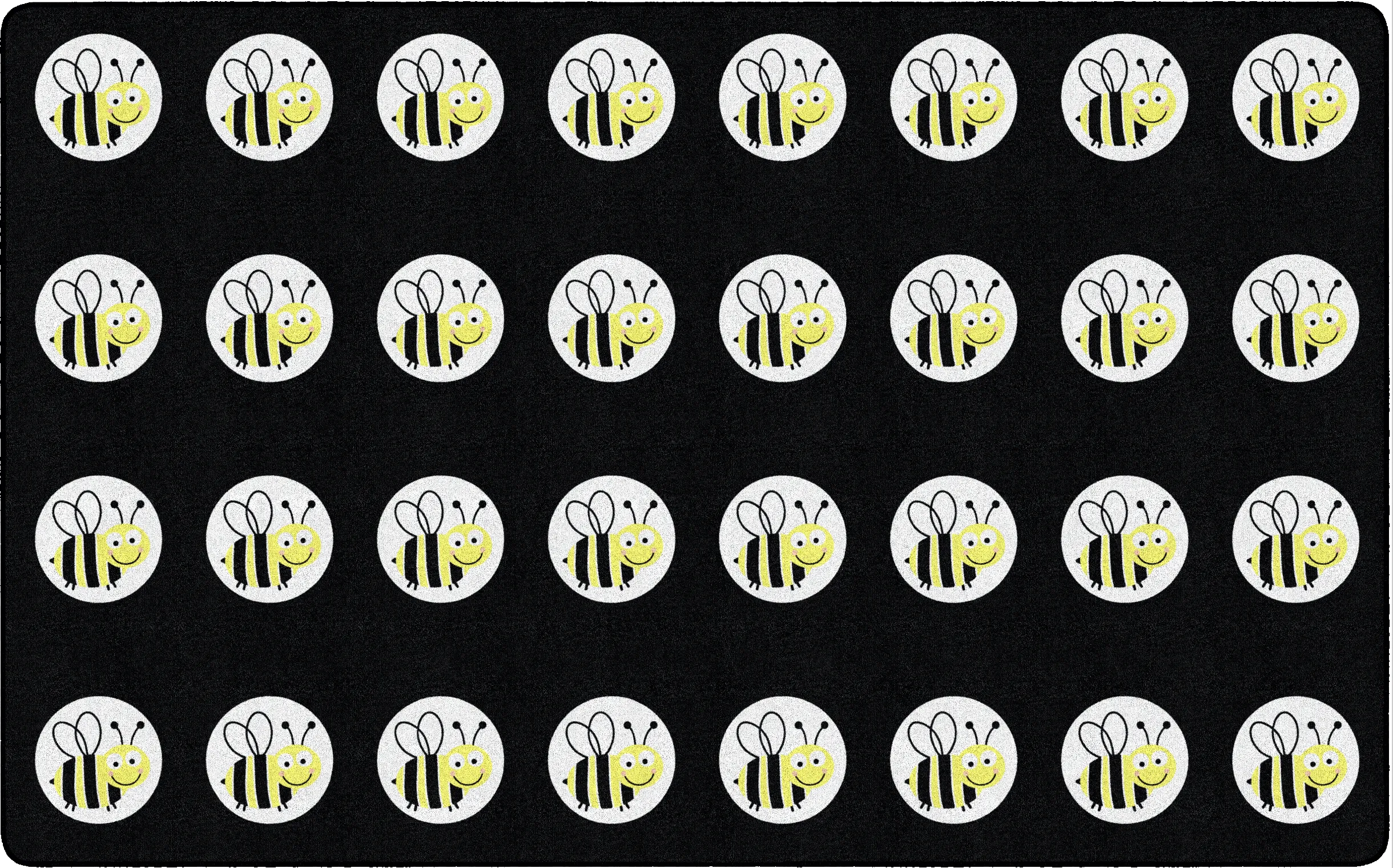 Bees on Black | Sit Spot Rug | Seating Rug | Classroom Rug | Schoolgirl Style