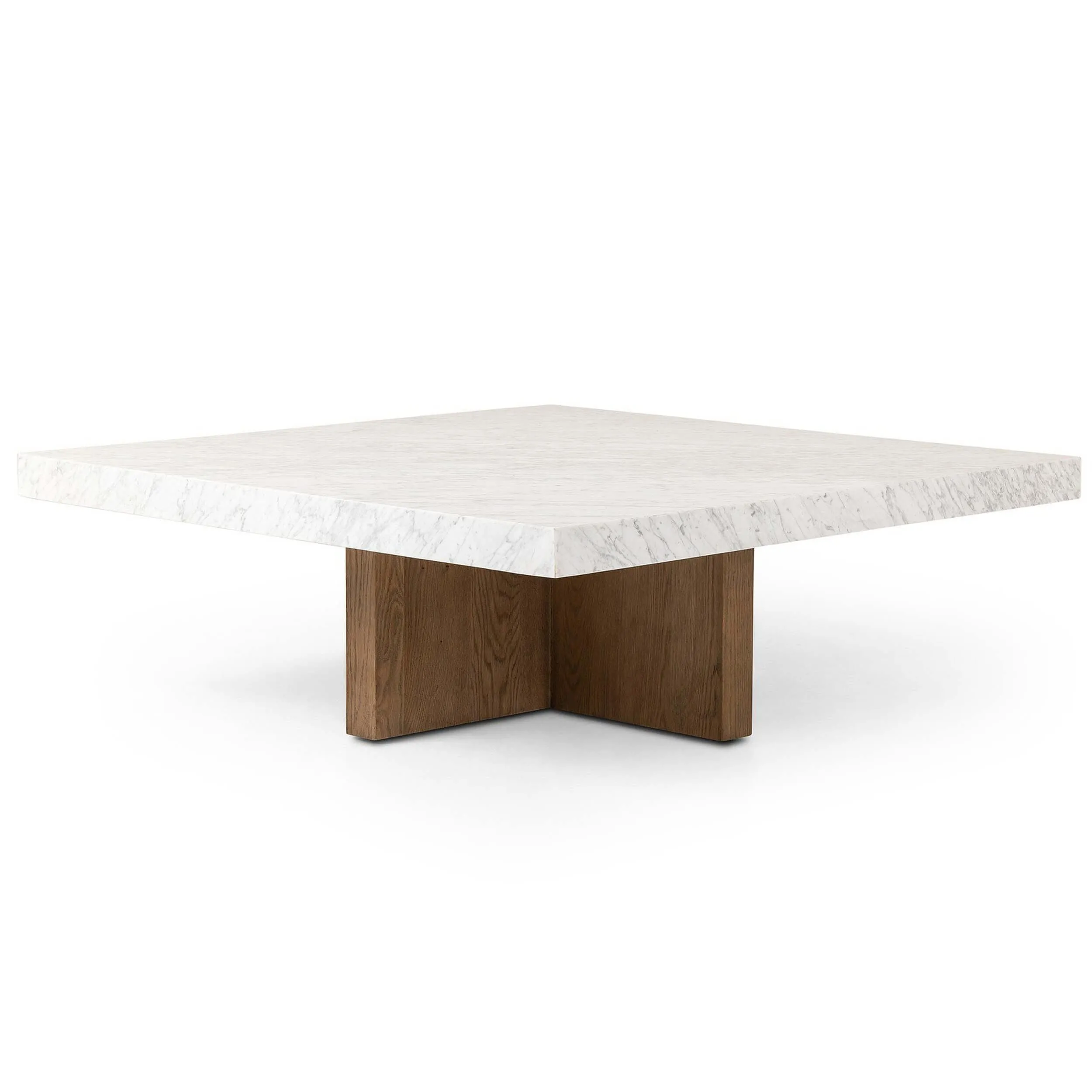 Bellamy Square Coffee Table, White Marble