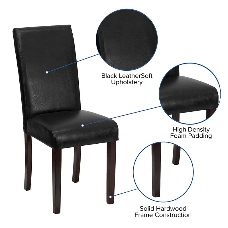 Black LeatherSoft Parsons Chair - BT-350-BK-LEA-023-GG