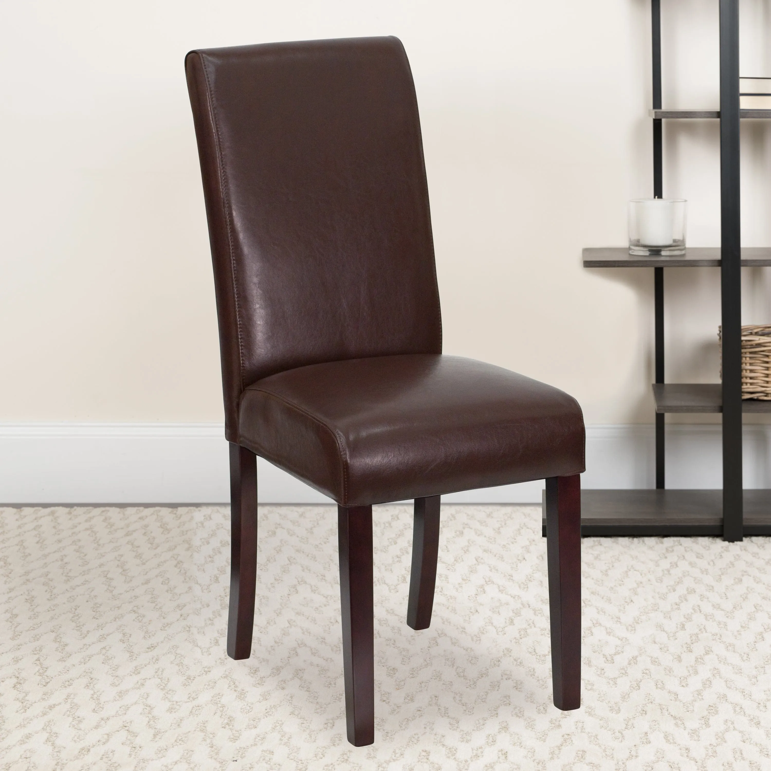 Black LeatherSoft Parsons Chair - BT-350-BK-LEA-023-GG