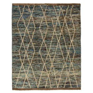 Blue Moroccan Wool Rug - 8'1" x 9'10"