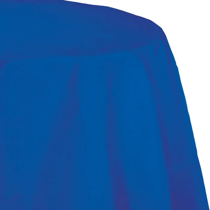 Bulk Cobalt Blue Round Paper Table Covers 82 inch (12 per Case)