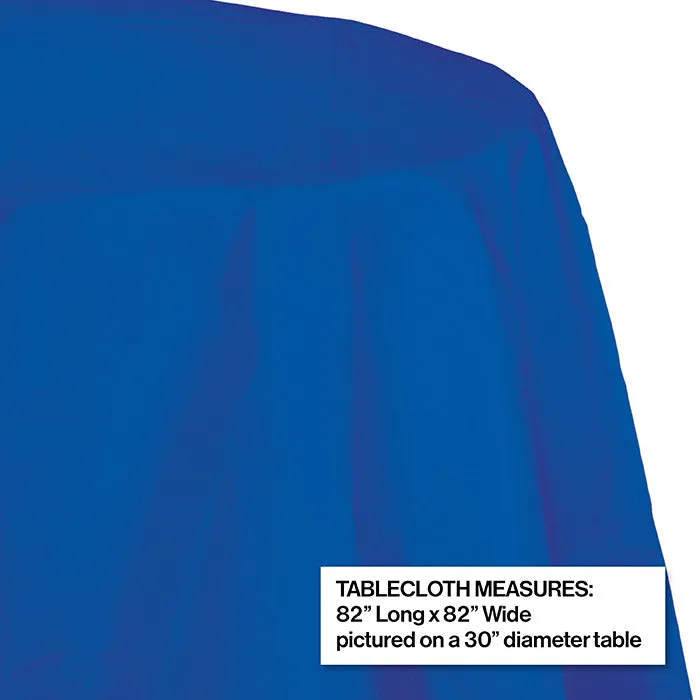 Bulk Cobalt Blue Round Paper Table Covers 82 inch (12 per Case)