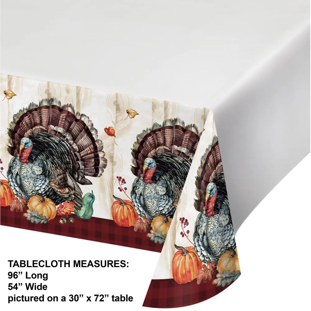 Bulk Timeless Turkey Paper Tablecover, Border Print (Case of 12)