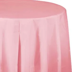 Classic Pink Round Plastic Tablecover