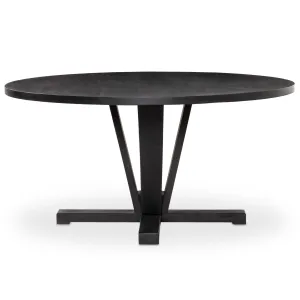 Cobain 60" Round Dining Table, Flint Black