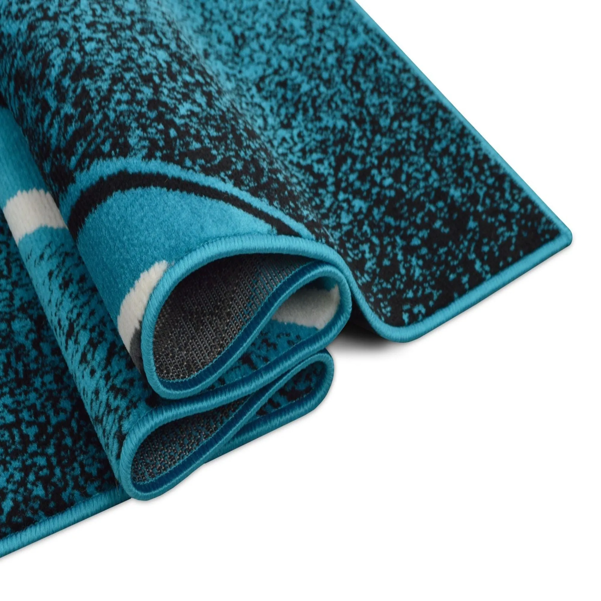 Contempo-42 Area Rugs Rectangle Turquoise 5-X-7