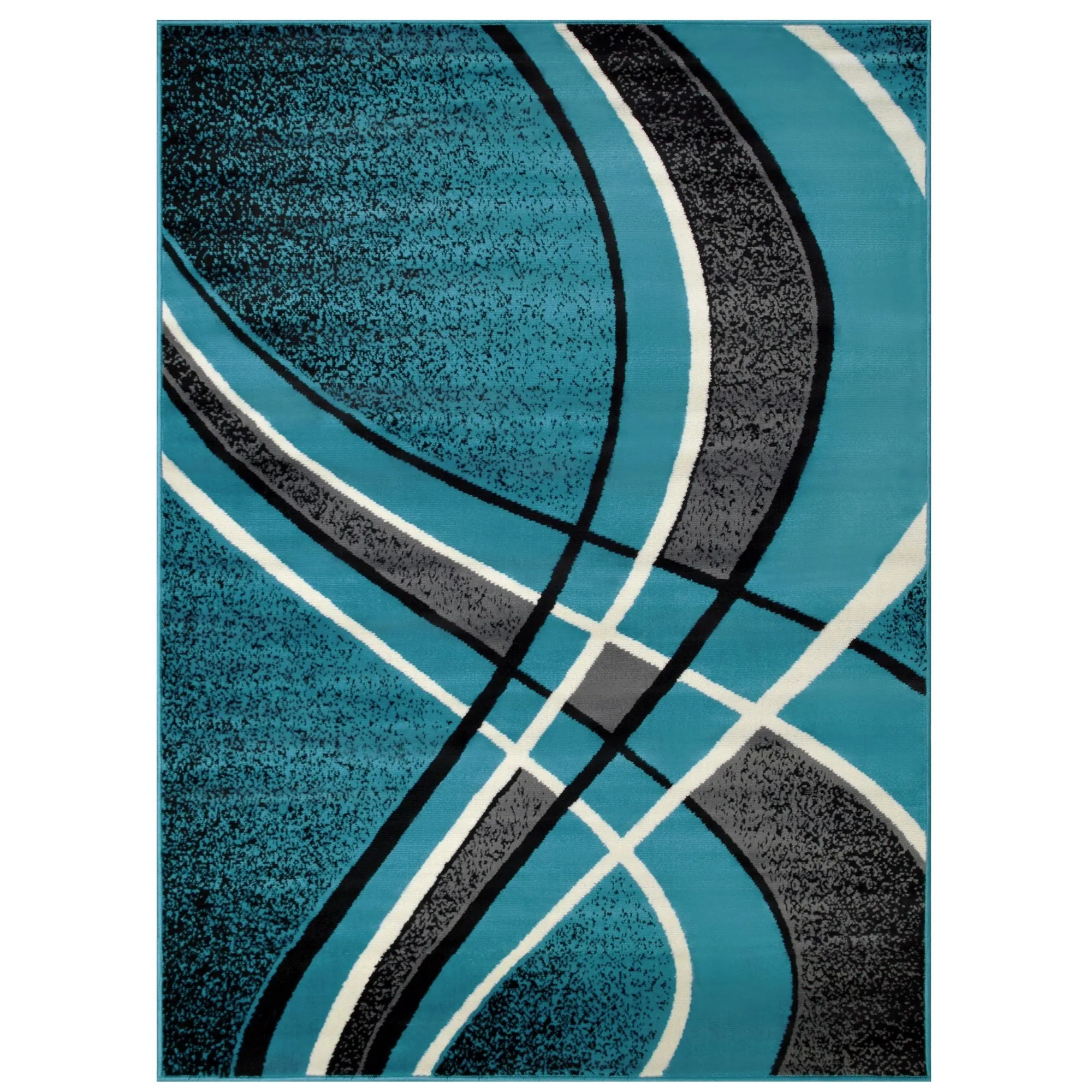 Contempo-42 Area Rugs Rectangle Turquoise 5-X-7