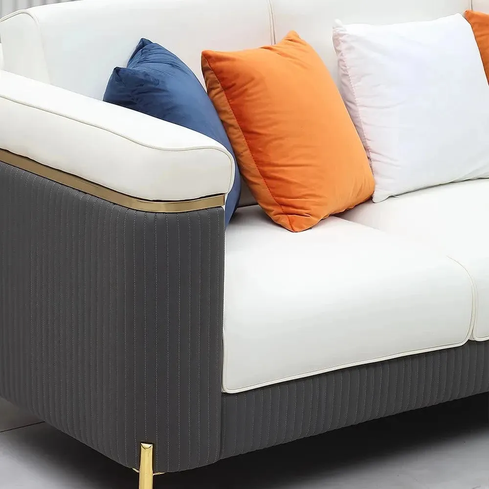 Crayon Luxury Upholstered Sofa Set in Leatherette