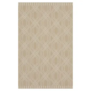 Cream Modern Geometric Area Rug - Basata