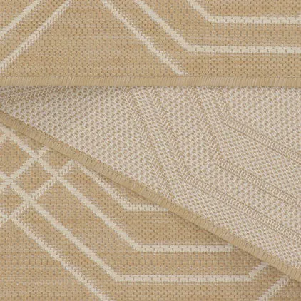 Cream Modern Geometric Area Rug - Basata