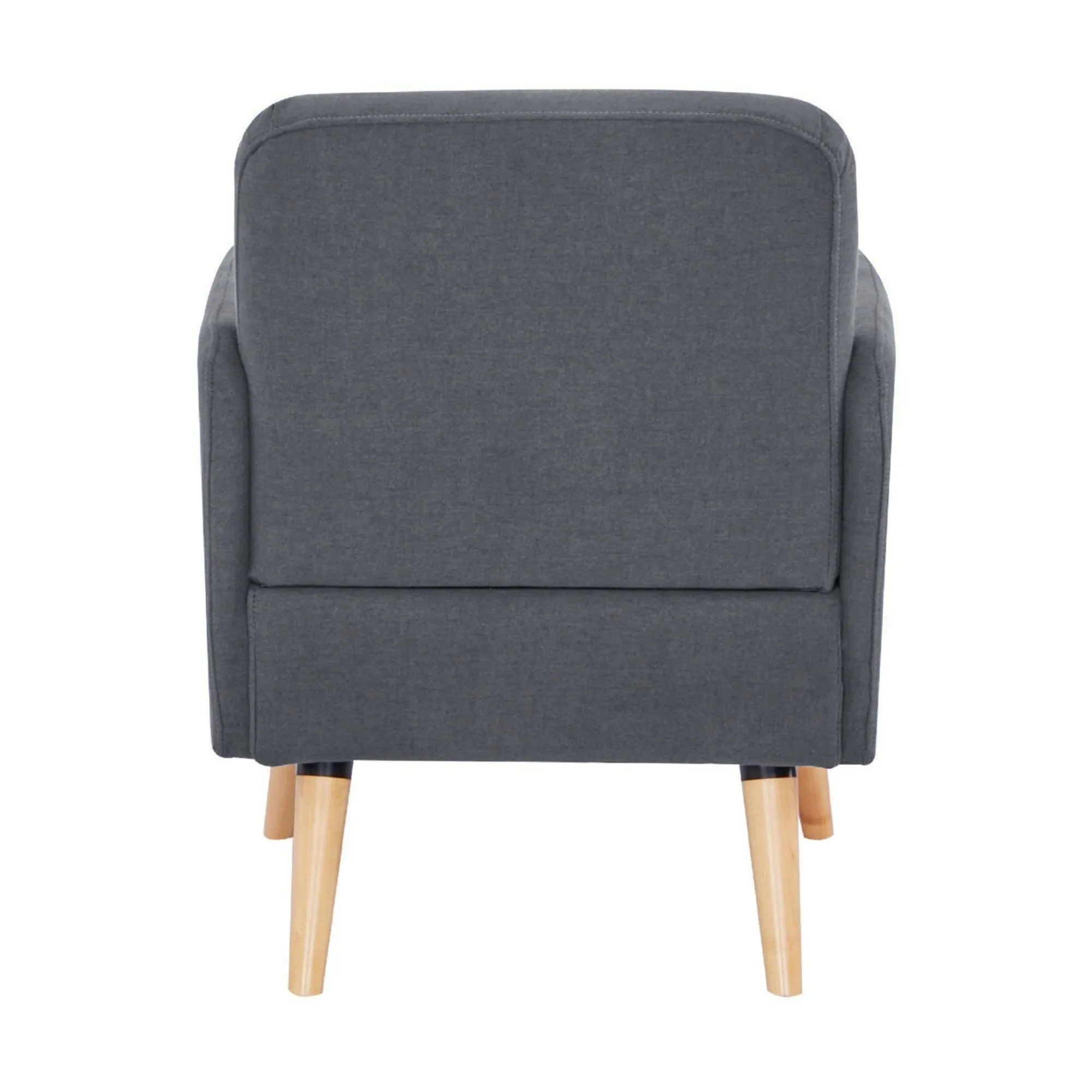 Dark Grey Polyester Lounge Arm Chairs, Set of 2, Scandinavian Style