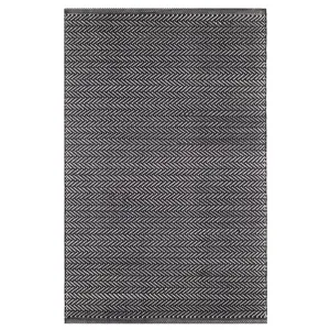 Dash & Albert Herringbone Black Indoor Outdoor Rug