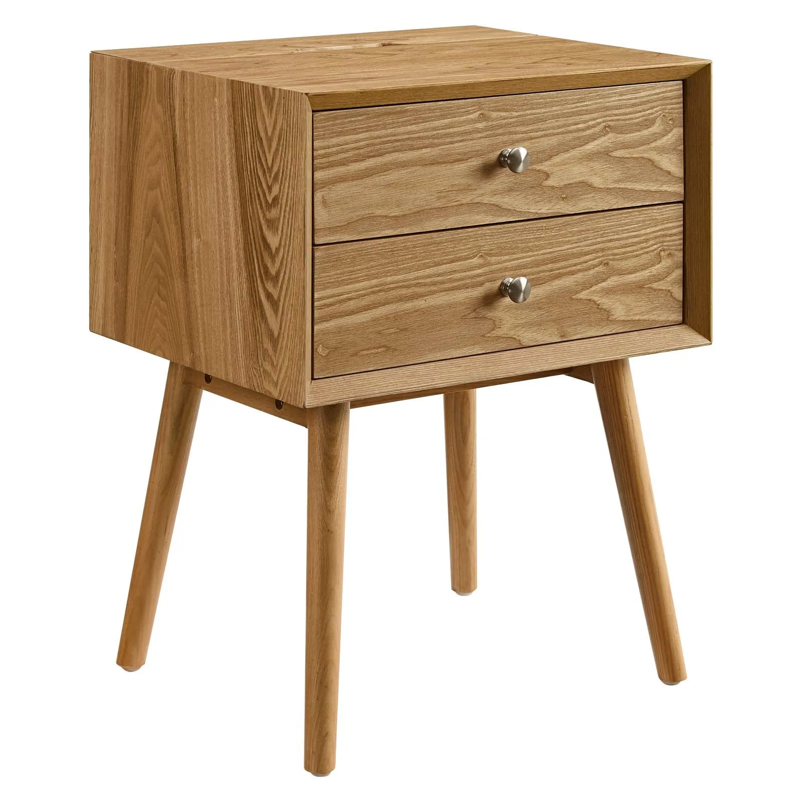 Ember Wood Nightstand With USB Ports